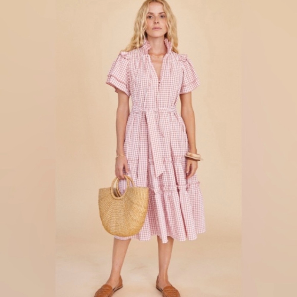 Hunter Bell Mathews Midi Gingham Dress